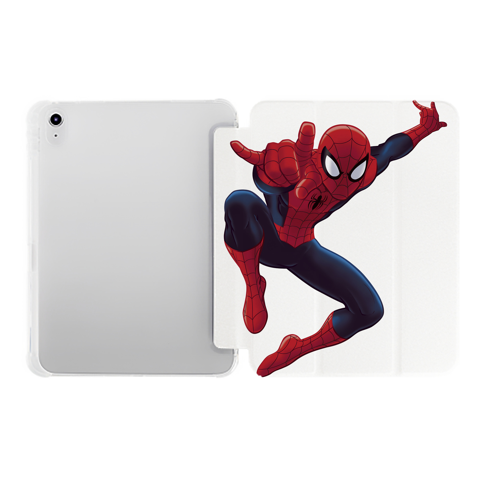 （画像用） Spider Man スパイダーマン IPad ケース ペン収納付き 三つ折りスタンド PUレザー×シリコン 対応機種9.5/10.5/10.9インチ